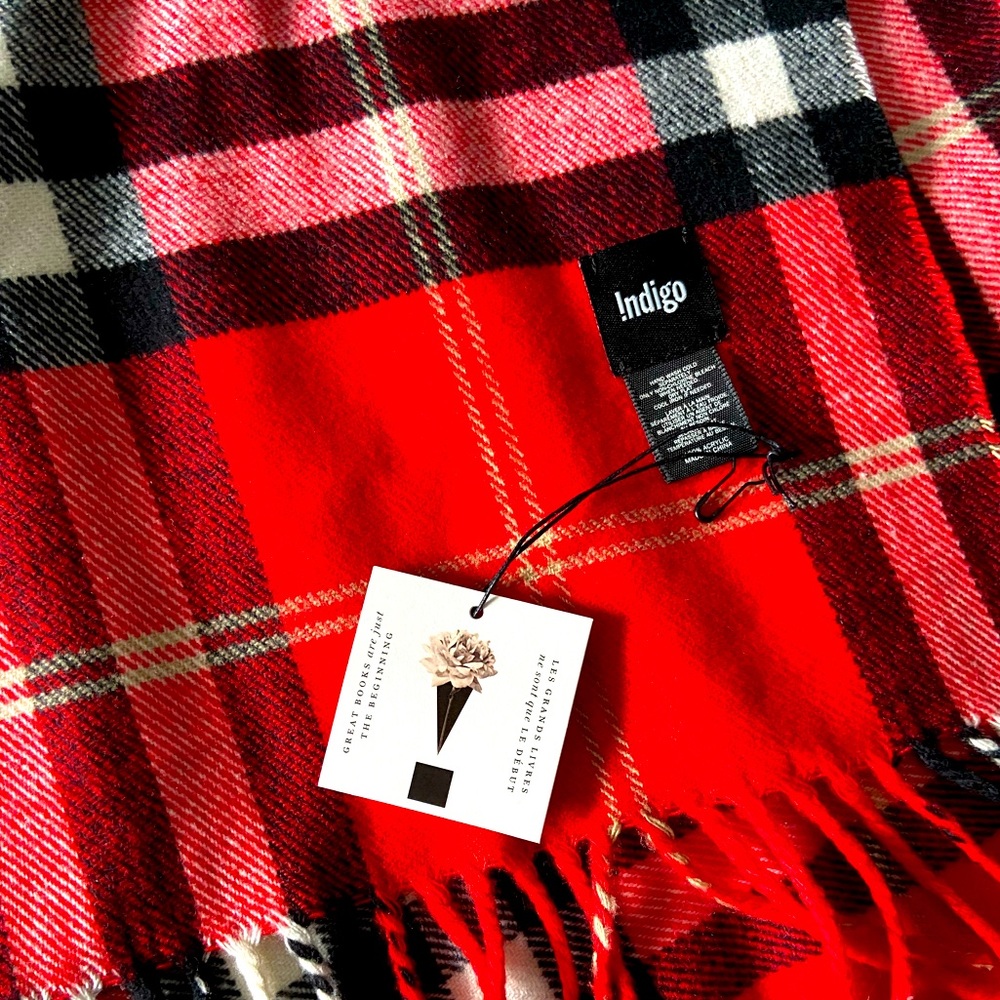 Indigo Plaid Scarf - Picture 2 of 2